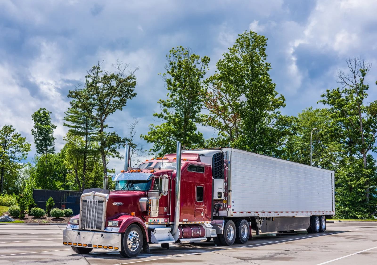 A refrigerated trailer at a distribution center