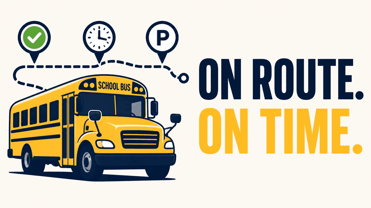 Bus Route Progress add-in showing on-route, on-time status