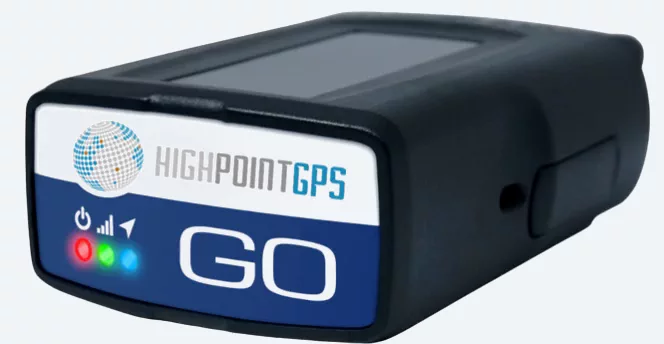 The High Point GPS tracking device, plugged in and reporting